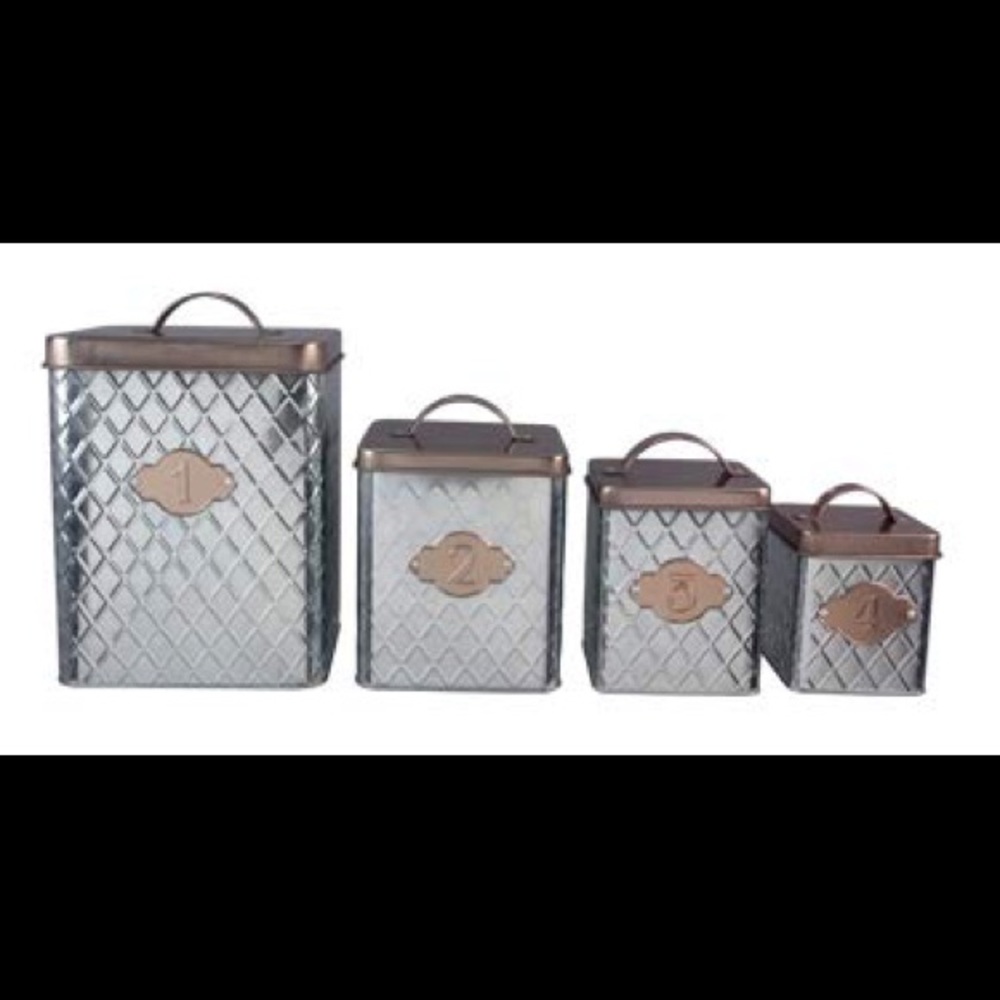 Tin Square Punched Canister Set